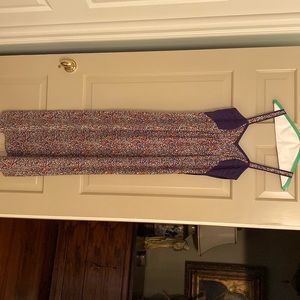 BCBG Maxi Dress- Dressy Casual. Button back with zippered side.